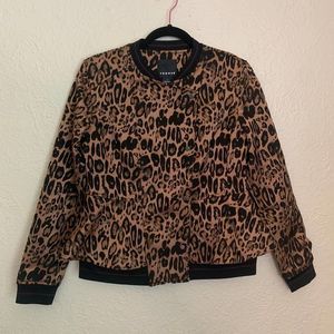 Trouve Leopard Print Peplum Jacket Small